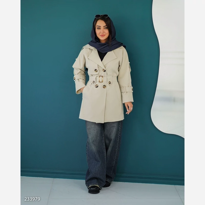 بارانی زنانه مدل چیترا کتان تی سی