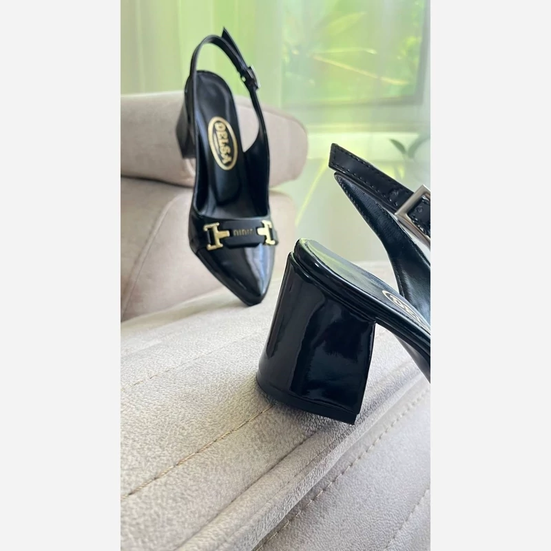 کفش پاشنه  پهن 5 سانت