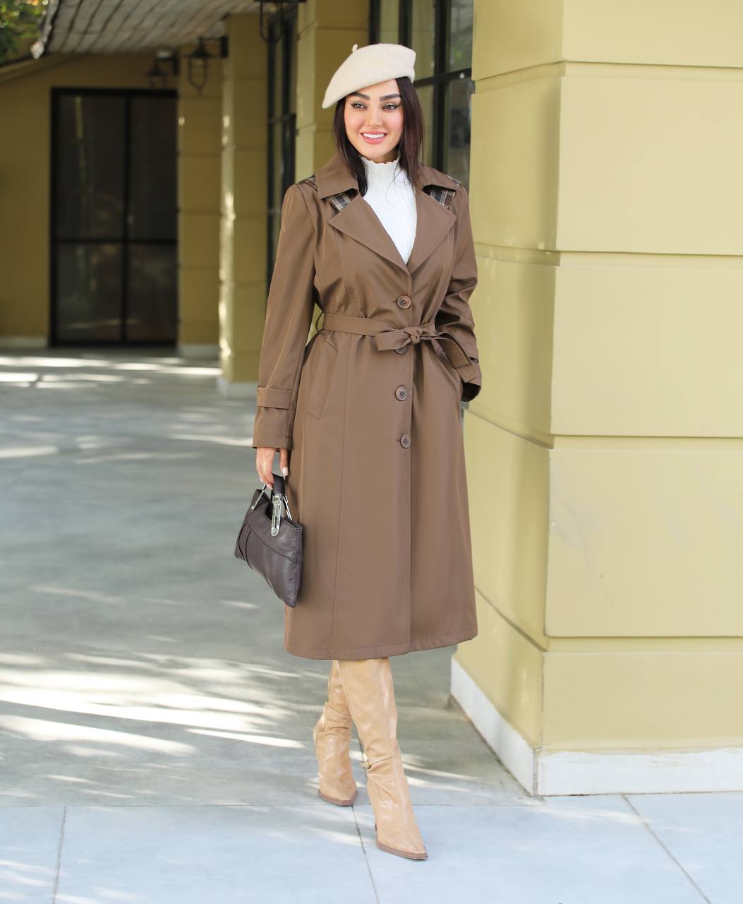 بارانی کتان مخملی پشت بلدینگ ترک مدل