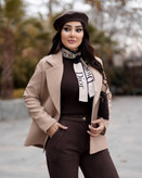 مانتو کتی زنانه بهناز به همراه کمربند چرمی