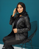 کت چرمی زنانه یقه انگلیسی دیلان