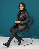 کت چرمی زنانه یقه انگلیسی دیلان
