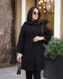 مانتو زنانه مجلسی مشکی گلدوزی کد ۱۲۶۵