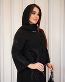 مانتو زنانه مجلسی مشکی گلدوزی کد ۱۲۶۵