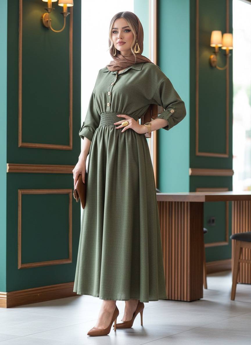 مانتو پیراهنی بلند زنانه ۳۷۰