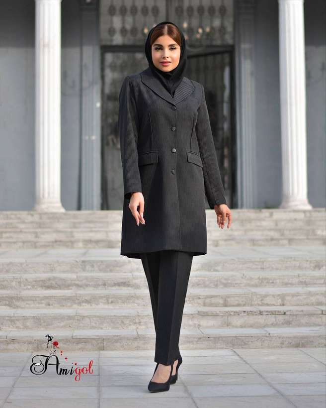 مانتو شلوار اداری زنانه آستر دار ۴۴۴۵