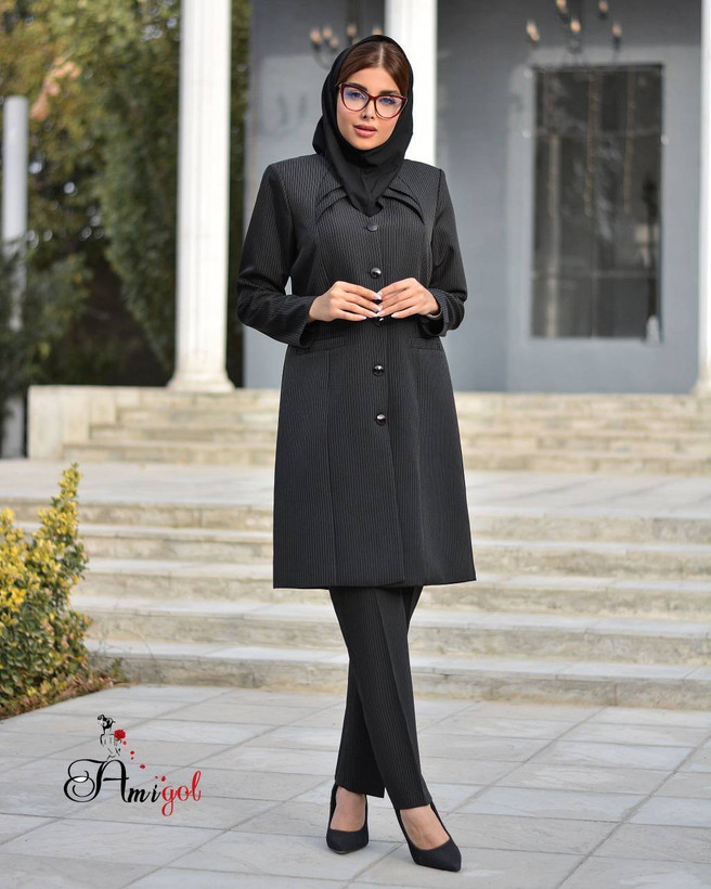 مانتو شلوار اداری زنانه آستر دار کد ۴۴۳۴