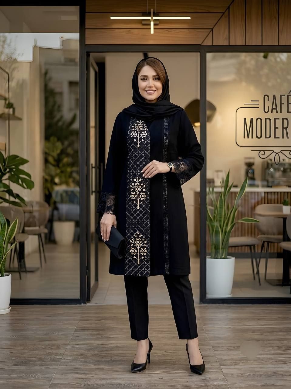 مانتو مجلسی زنانه کد۰۴۵۹ سایز بزرگ