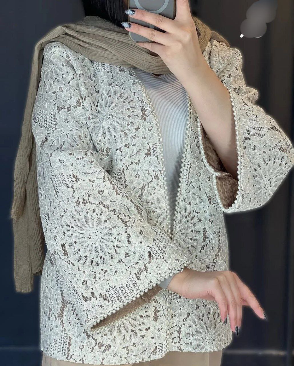 کت و شلوار مجلسی زنانه دانتل گیپوری