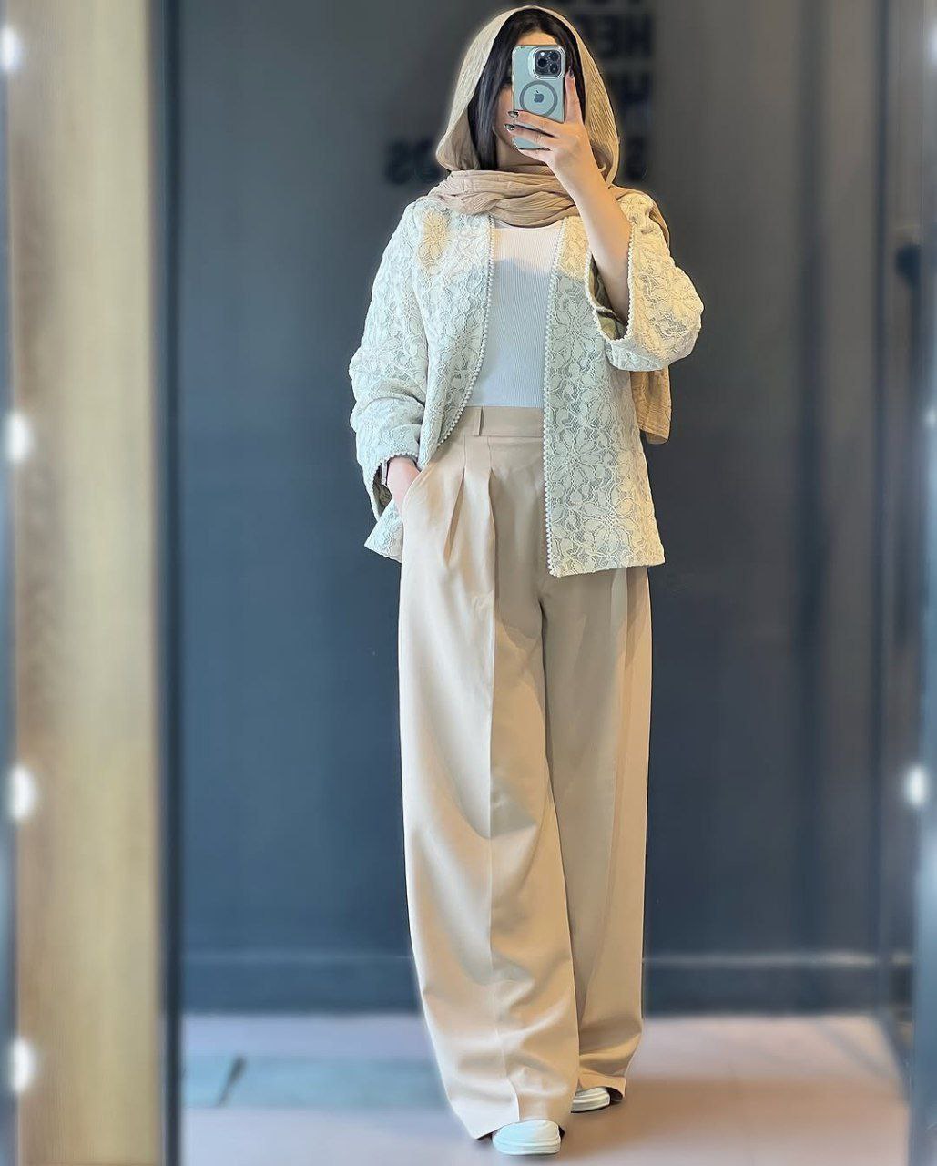 کت و شلوار مجلسی زنانه دانتل گیپوری