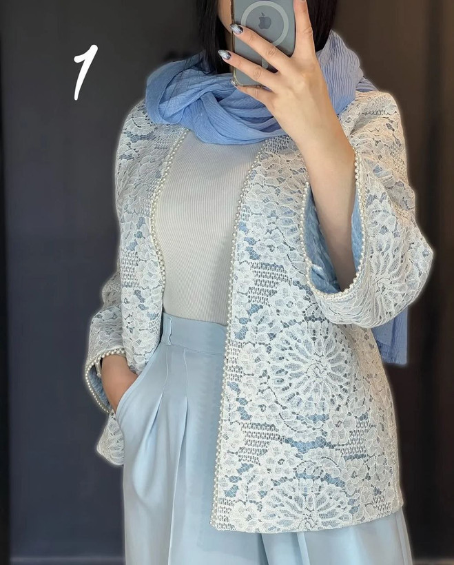 کت و شلوار مجلسی زنانه دانتل گیپوری