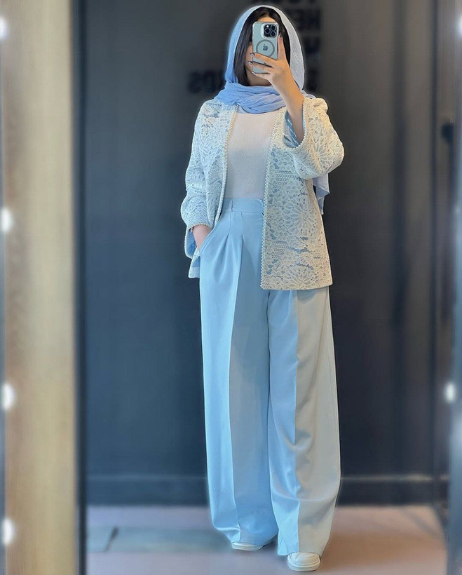 کت و شلوار مجلسی زنانه دانتل گیپوری
