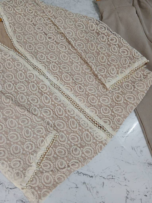 کت و شلوار مجلسی زنانه دانتل گیپوری