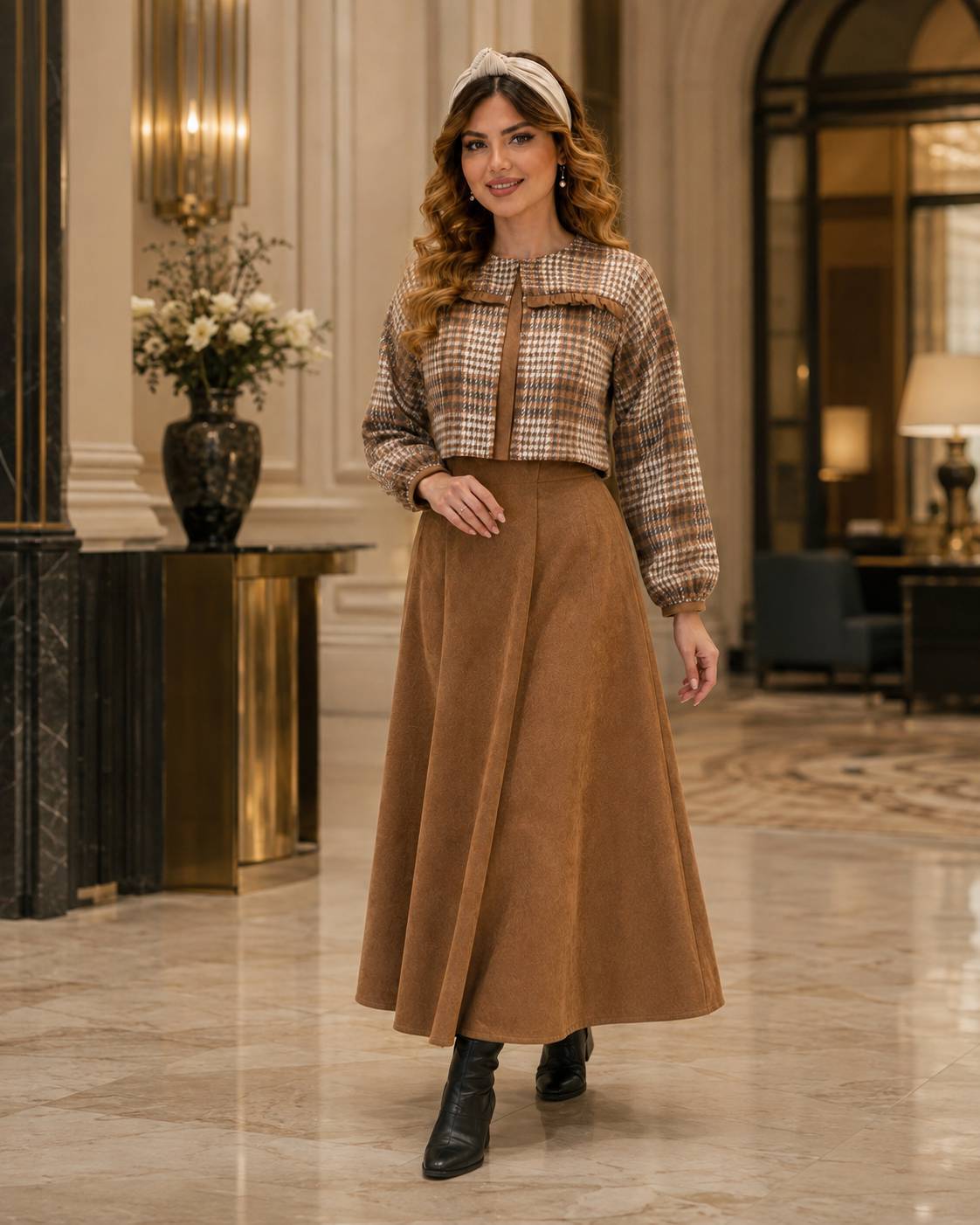 کت سارافون زنانه مخمل کبریتی
