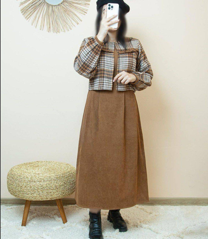 کت سارافون زنانه مخمل کبریتی