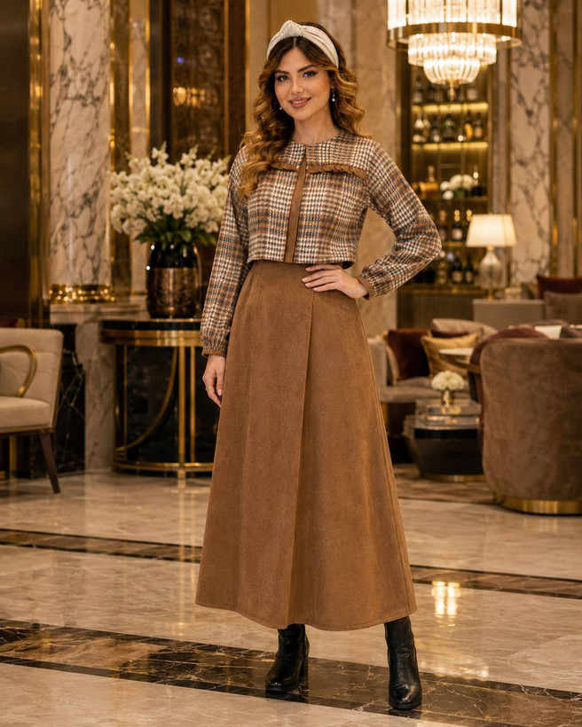 کت سارافون زنانه مخمل کبریتی