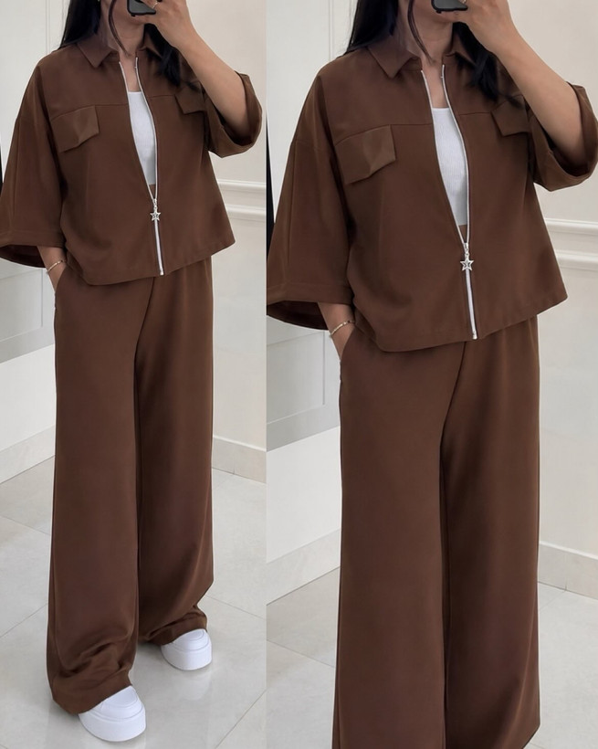 ست دو تیکه زنانه کرپ مازراتی اعلا