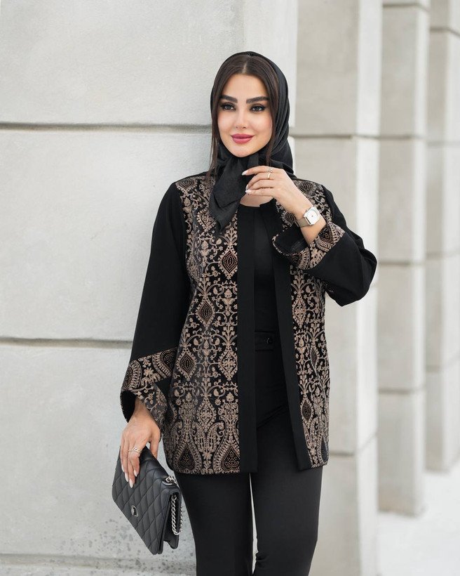 مانتو مجلسی زنانه کرپ مرویجت