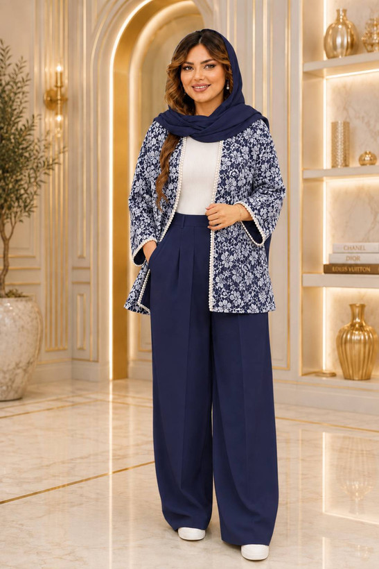 مانتو شلوار زنانه دانتل گیپور