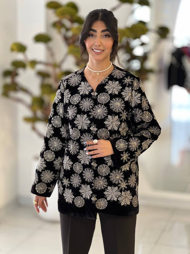 کت مخمل زنانه جواهر دوزی
