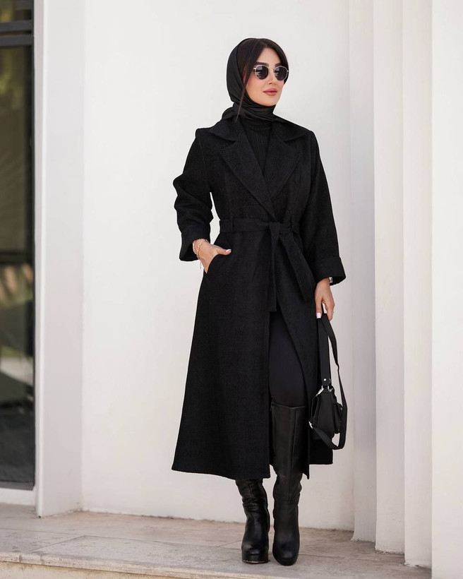 مانتو پاییزی مخمل ماربل جودون زنانه