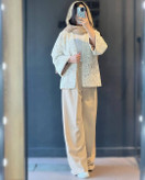 کت و شلوار مجلسی زنانه دانتل گیپوری